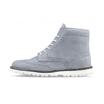 Dámské tenisky Vasky Brogue High Grey - Dámské kožené kotníkové boty šedé - jarní / podzimní boty, obuv | Flexiko | česká výroba ze Zlína 40 EU