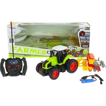 autodráha RC Traktor s lištou na vysílačku 27MHz 1:16 na baterie USB Světlo Zvuk