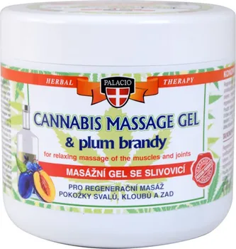 Masážní přípravek PALACIO Cannabis Massage gel & plum brandy masážní gel se slivovicí 600 ml