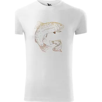 Pánské oblečení Pstruh duhový kulatý - Viper FIT - Pánské zůžené tričko - 3XL ( Bílá )