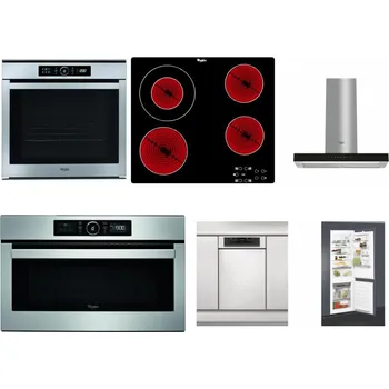Set domácích spotřebičů WHIRLPOOL ABSOLUTE AKZM 8480 IX + WHIRLPOOL AKT 8130/NE + WHIRLPOOL WHBS 62F LT K + WHIRLPOOL ABSOLUTE AMW 730 IX + WHIRLPOOL WSBO 3O34 PF X + WHIRLPOOL ART 65031