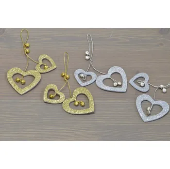 Vánoční dekorace Dekorace srdce na zavěšení (110367 015 DEBN0851 srdce)