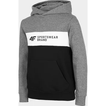 Dívčí mikina 4F HJZ22-JBLM003 MIDDLE GREY MELANGE Dětská mikina EU 134 HJZ22-JBLM003 MID GREY M