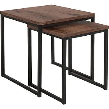 Konferenční stolek AROZ set konferenčních stolků LAW/40+LAW/50, dub monastery/černá