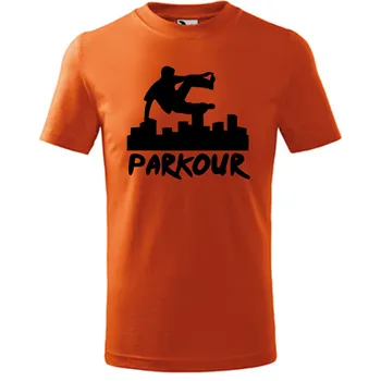 Pánské a dětské tričko Parkour originál oranžové