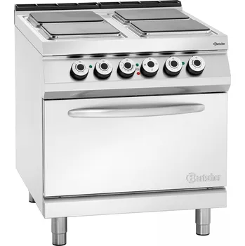 Sporák Elektrický sporák 4 plotýnky s elektrickou troubou, 800x900x900 mm | BARTSCHER, 296325