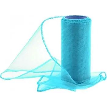 Organza obšitá 12cm/9m - tyrkysová - 240024