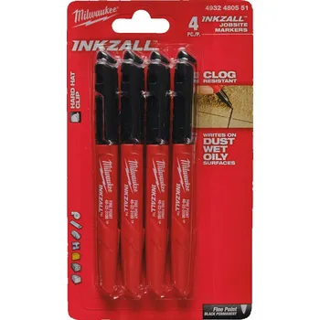 MILWAUKEE Značkovače standardní hrot, černý, 4ks