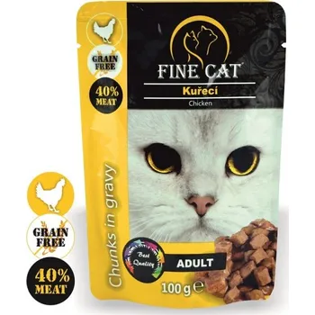 Krmivo pro kočku FINE CAT Grain-Free Adult kuřecí v omáčce 100 g