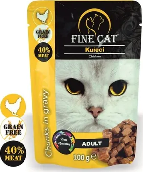 Krmivo pro kočku FINE CAT Grain-Free Adult kuřecí v omáčce 100 g