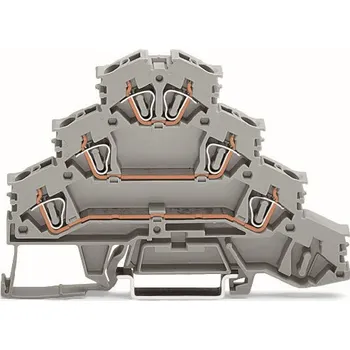 WAGO Svorka 281-532 čtyřpatrová řadová pro připojení motoru L1 – L2 – L3, šedá 281-532