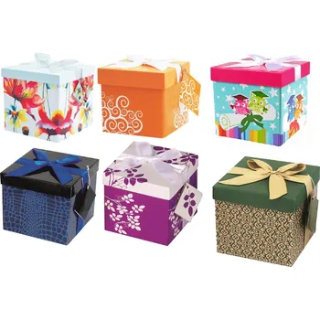 Anděl Přerov Dárková krabička skládací s mašlí S 12x12x12 cm