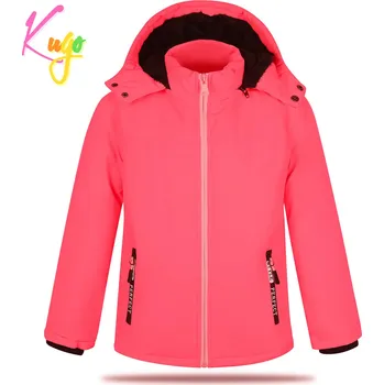 Dívčí bunda Dívčí zimní bunda - KUGO BU605, neonově lososová Barva: Lososová, Velikost: 98