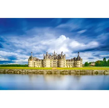 Fototapeta DIMEX | Vliesová fototapeta Zámek Chambord MS-5-1078 | 375 x 250 cm| zelená, modrá, béžová + Vliesová fototapeta na stěnu DIMEX Zámek Chambord MS51078 v rozměru 375 x 250 cm + lepidlo zdarma