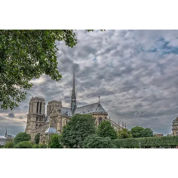 Fototapeta DIMEX | Vliesová fototapeta Katedrála v Paříži MS-5-1046 | 375 x 250 cm| zelená, modrá, šedá + Vliesová fototapeta na stěnu DIMEX Katedrála v Paříži MS51046 v rozměru 375 x 250 cm + lepidlo zdarma