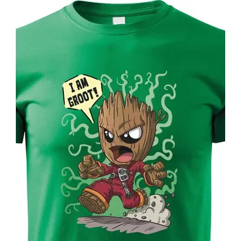 Chlapecké tričko Dětské tričko Groot, Barva Zelená, Velikost 110 cm/4 roky, Canvas Dětské tričko Bezvatriko.cz 1389 - DTF/DTG