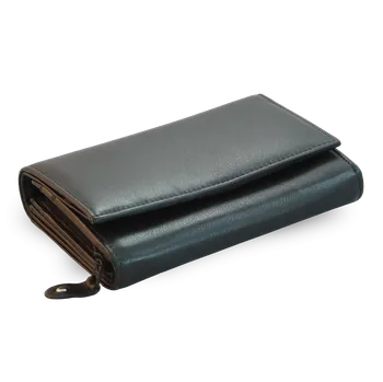 Peněženka Arwel Dámská kožená peněženka s klopnou - česká výroba; černá