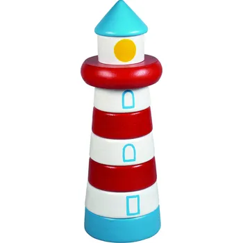 Dřevěná hračka Detoa Pyramida maják 17 cm