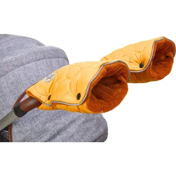 Fusak Little Angel Rukavice na kočár prošev MAZLÍK pár - zlatá kytky/medová