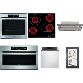 Set domácích spotřebičů WHIRLPOOL ABSOLUTE AKZM 8480 IX + WHIRLPOOL AKT 8190/BA + WHIRLPOOL AKR 5390/1 IX + WHIRLPOOL ABSOLUTE AMW 730 IX + WHIRLPOOL WBC 3C34 PF X + WHIRLPOOL ART 65031