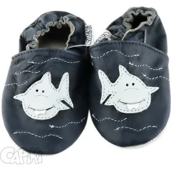 Capáčky CAPIKI Kožené capáčky - ŽRALOČEK Zubík Velikost: 18-24 měsíců