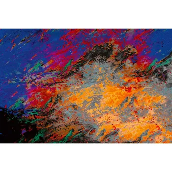 Fototapeta DIMEX | Vliesová fototapeta Abstraktní barevný vzor MS-5-2556 | 375 x 250 cm | modrá, červená, černá, oranžová, šedá + Vliesová fototapeta na stěnu DIMEX Abstraktní barevný vzor MS52556 v rozměru 375 x 250 cm + lepidlo zdarma