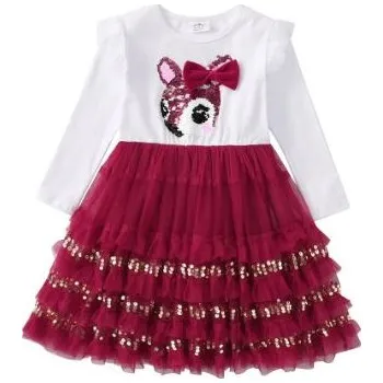 Dívčí šaty Čína Dívčí sváteční šatičky se síťovanou sukní - srneček Velikost: 6T