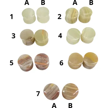 Náušnice Atreya Kamenný plug Aragonit Pákistán II 12 Typ: 2A