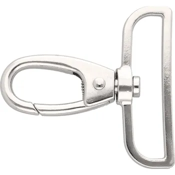 Karabina kovová otočná průvlek 50 mm BREX, barva Nikl