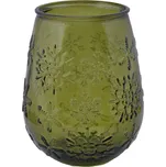 Zelená skleněná váza s vánočním motivem Ego Dekor Copos de Nieve, výška 13 cm ID_1425573