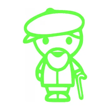 samolepka Dědeček 001 pravá (71 - Fluorescentní zelená) SAMOLEPKA NA AUTO, NÁLEPKA, FÓLIE, POLEP, TUNING, VLASTNÍ TEXT, TISK, AUTOSAMOLEPKY.cz, POLEPY, OBRÁZEK, LOGO, 3D STICKERS