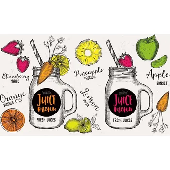 Fototapeta DIMEX | Vliesová fototapeta Nabídka limonád MS-5-2101 | 375 x 250 cm| zelená, červená, bílá, žlutá, oranžová + Vliesová fototapeta na stěnu DIMEX Nabídka limonád MS52101 v rozměru 375 x 250 cm + lepidlo zdarma