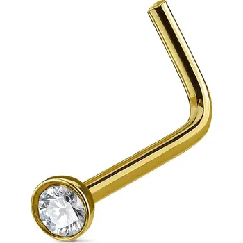 Piercing Šperky4U Zlacený zahnutý piercing do nosu - N0046-GD