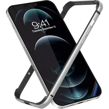 Pouzdro na mobilní telefon Ochranný hliníkový bumper rámeček na iPhone 12/12pro Barva: Stříbrná