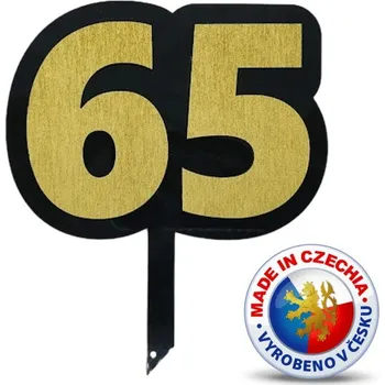 Jedlá dekorace na dort VypálímTi.cz 3D Zápich do dortu - Jubilejní 65