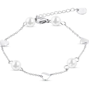 Náramek Ellami VERONA 2135 Náramek s perlami a srdíčky Ellami