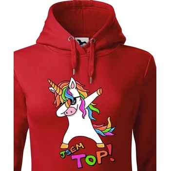 Dámská mikina Dámská mikina Jsem top!, Barva Červená, Velikost S, Canvas Dámská mikina Bezvatriko.cz 0885 - DTF/DTG