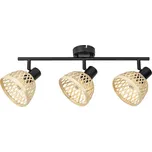 Rabalux 3135 přisazené stropní bodové svítidlo Rattan 3x15W | E14 - černá, přírodní + K nákupu nad 3000 Kč dárek zdarma