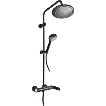 Vodovodní baterie Vodovodní baterie sprchová TIGRIS s hlavovou a ruční sprchou, Barva: černá matná/chrom, Rozměr: 150 mm