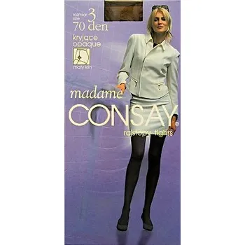 Dámské punčochy Consay, dámské punčochové kalhoty Madame, tmavě béžová, vel. 3 - 5 ks (70 den)