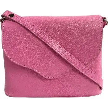 Kabelka Vera Pelle Dámská kožená crossbody kabelka růžová 1661 D99/S.FUX