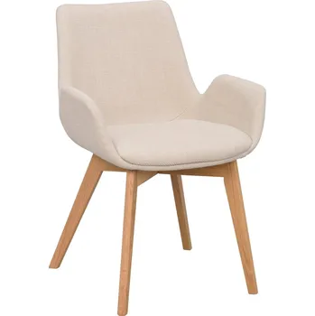 Jídelní židle ROWICO Béžová jídelní židle DRIMSDALE s hnědými nohami 120804