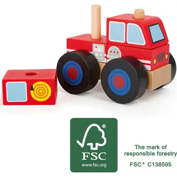 Dřevěná hračka Small Foot Dřevěné skládací auto hasiči