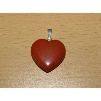 Drahý kámen Jaspis červený - Přívěsek - srdíčko větší - kpsv48