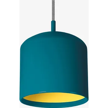 Lucis Závěsné svítidlo Juno E27, 100W ø28 cm, petrolejovo/žlutá