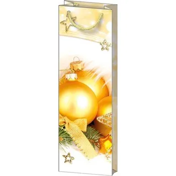 Dárková taška na láhev T12 V18-1 - zlato-bílá