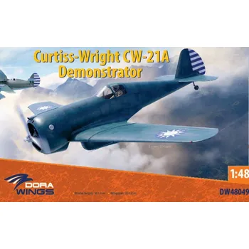 Plastikový model Dora Wings 1/48 Curtiss-Wright CW-21A Demonstrator (3x camo)
