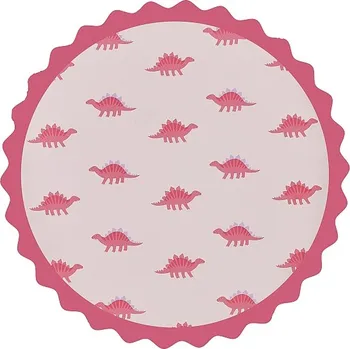 Party dekorace Ginger Ray Girl Dino party -Talířky růžové 25 cm 8 ks