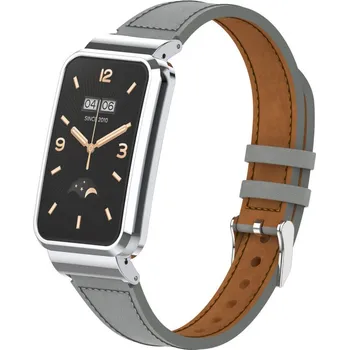 Ostatní příslušenství k chytrým hodinkám eses Kožený řemínek pro Xiaomi Smart Band 7 Pro - Šedý