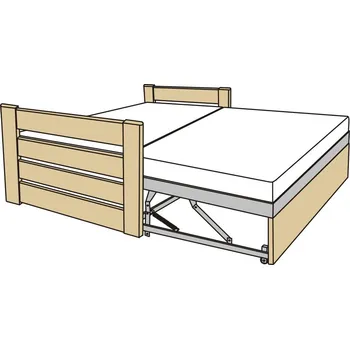 Postel ROALHOLZ rozkládací postel z masivu DUO INGE V+V smrk
